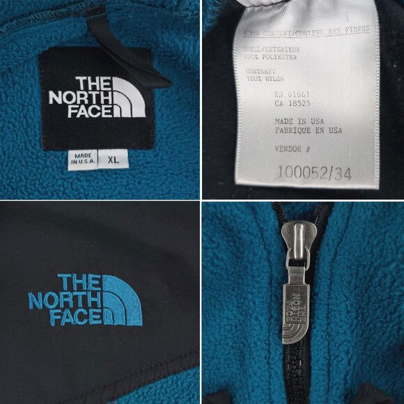 North Face Vintage Fleece Jacket Full Zip Hooded Side Zip Made USA Men's XL - Picture 2 of 15